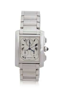 Lot 329 - A Cartier Tank Francaise 2303 chronograph, the...