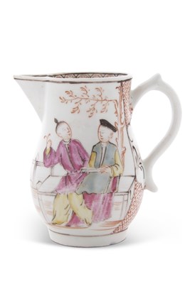 Lot 123 - A Lowestoft sparrow beak jug circa 1770 with...
