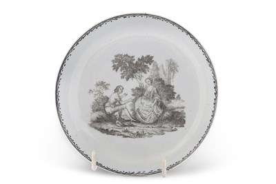 Lot 130 - An unusual Liverpool porcelain saucer...