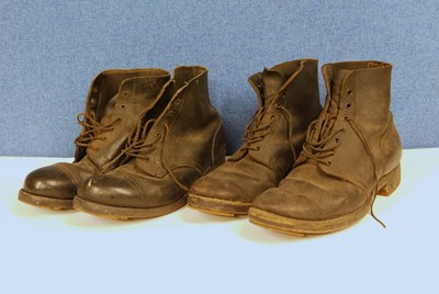 Lot 306 - Two pairs of mid 20th Century black leather...