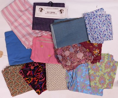 Lot 337 - Quantity of mixed fabrics to include printed...