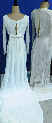 Lot 84 - Two mid 20th Century wedding dresses, one...