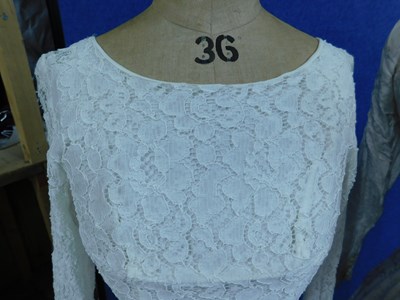 Lot 84 - Two mid 20th Century wedding dresses, one...